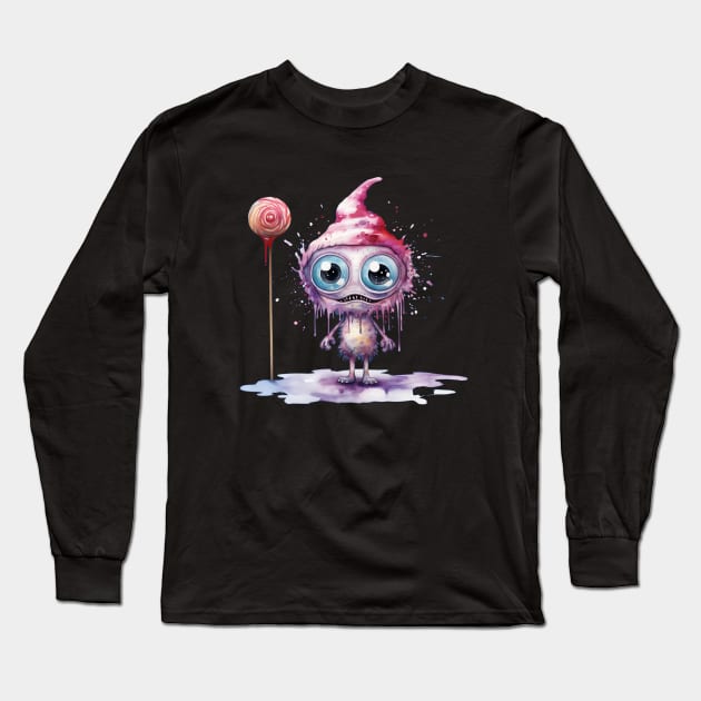 Cute Monster Long Sleeve T-Shirt by Art by Adrianna